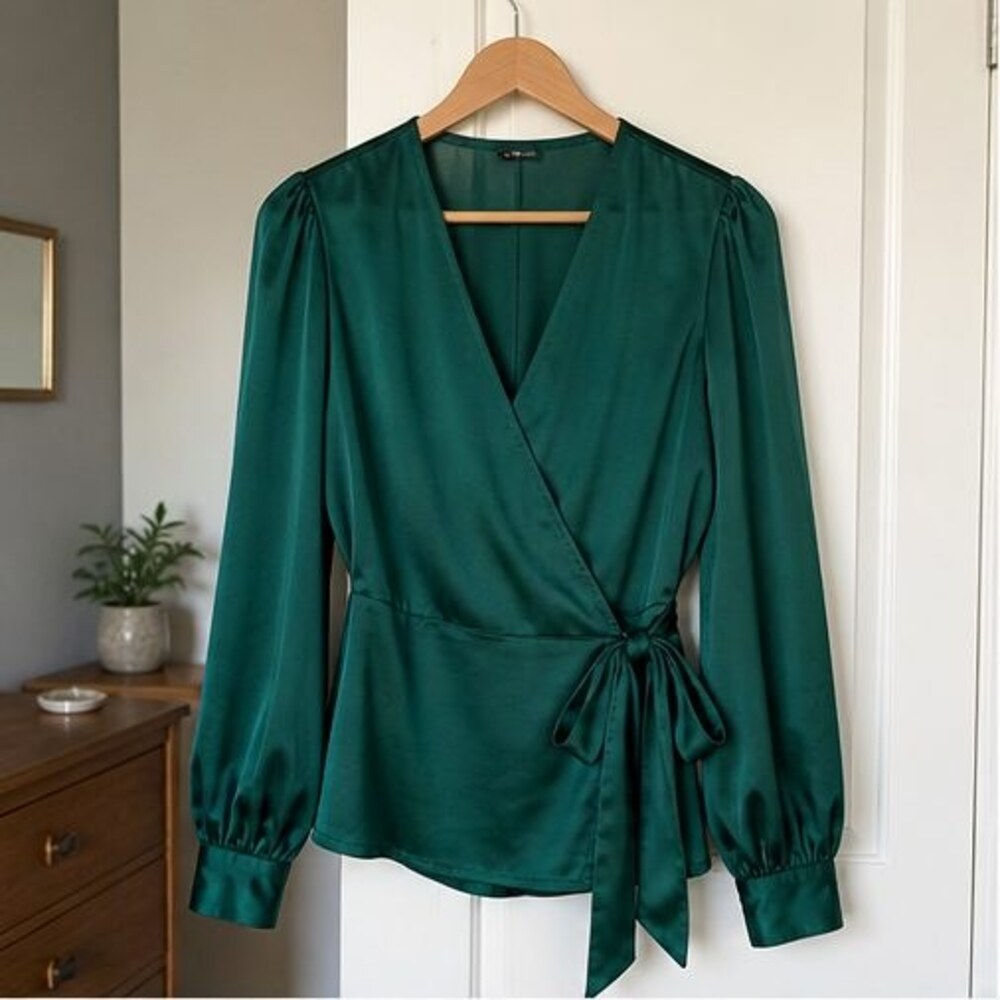 Charcoal Button Blouse